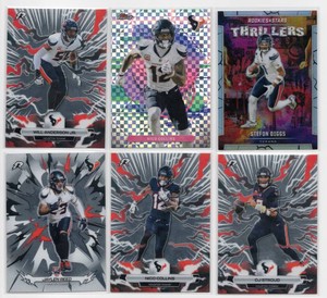 Lot Of 6 Houston Texans Football Cards Including 2025 Topps Finest Nico Collins X-Fractor #165, 2026 Topps Resurgence C.J. Stroud #38, And More