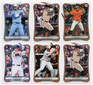 Lot Of 6 2026 Bowman Baseball Rookies Including Bryce Eldridge #58, Samuel Basallo #93, And More