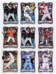 Lot Of 9 2026 Bowman Baseball Rookie Cards Including Carter Jensen #66, Owen Cassie #62, And More
