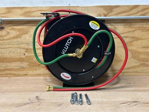 Klutch Spring-Rewind Twin-Line Welding Hose Reel, Oxyacetylene, 50ft. Hoses, 300 Max. PSI, Auto Rewind, Heavy-Duty Steel #6737134 MSRP $99.99
