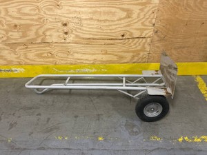 $160 Strongway P-Handle Hand Truck, 1000-Lb. Capacity, 23.6in. x 23in. x 60in. Overall, 24in.W x 12in.D Oversized Toeplate, Missing Wheel, Axle Bent