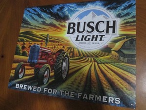 Busch light with authenticity sticker metal sign measures 12 x 14 inches