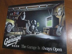 Garage beer metal sign measures 12 x 14 inches