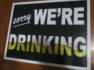 Drink time metal sign measures 12 x 14 inches