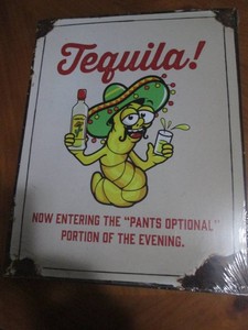 Tequila metal sign measures 12 x 14 inches