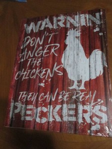 Poultry metal sign measures 12 x 14 inches