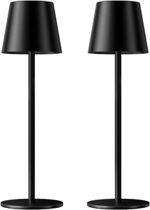 $25 Rechargeable Table Lamp Sets, Cordless Battery Operated Lamps, Black