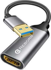 Reborn USB to HDMI Adapter, 1080P60Hz for Macos Windows 781011