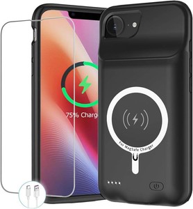 $37 Battery Case for iPhone 17e, 10000mAh Portable Protective Charging Case with Wireless Charging Compatible for iPhone 16e 17e (6.1 inch) Rechargeable Battery Pack Charger Cover with Carplay (Black)