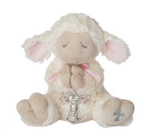 $20 Ganz Serenity Lamb with Crib Cross Christening or Baptism Gift, Pink