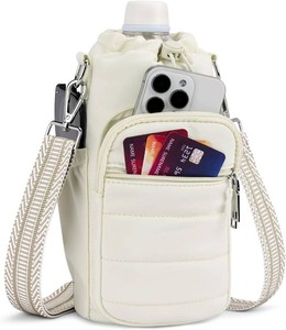 $24 Water Bottle Bag 40 oz Crossbody Holder for Walking Hiking Insulated Carrier Purse with Adjustable Strap