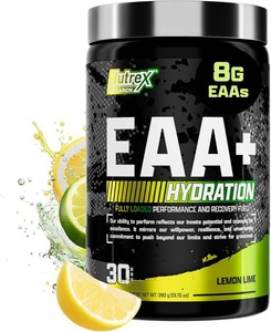 $35 Nutrex Research EAA Hydration  EAAs  BCAA Powder  Muscle Recovery, Strength, Muscle Building, Endurance  8G Essential Amino Acids  Electrolytes  (Packaging My Vary) 30 Servings (Lemon Lime)