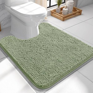 $35 OLANLY Toilet Rugs U-Shaped 24x24, Soft Absorbent Chenille Contour Rugs