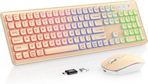 $52 Wireless Keyboard and Mouse Combo, RGB Back123456