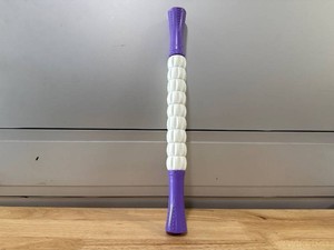 MZDXJ Muscle Roller Massage Roller Stick- Deep Tissue Fascia Blaster for Myofascial Pain Relief, Lymphatic Drainage & Body Sculpting, Handheld Physical Therapy & Recovery Tool (Purple White)