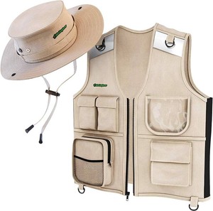 $25 Kids Explorer Vest and Hat Costume - Backyard Safari Cargo Vest Kid Outdoor Activity - Gifts for Young Kids, Boys and Girls Ages 3-6