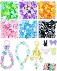 FIVEIZERO 480PCS Assorted Acrylic Beads for Jewelry & Bracelet Making
