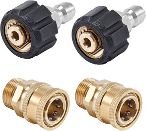 Raincovo Pressure Washer Quick Connect Fittings, M22 14mm to 38 Inch