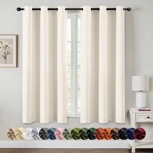 $30 MIULEE Blackout Curtains for Bedroom 2 Panels 40 x 63 Inch Long Beige White