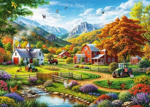 HUADADA 1000 Piece Puzzles for Adults - Country Life - Jigsaw Puzzles for Adults 1000 Piece Educational Games Colorful Puzzles for Home Decoration