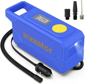 $20 150 PSI Tire Inflator Portable Air Compressor with Digital Pressure, Blue