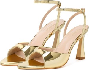 $34 Susanny High Heels for Women Pointed Open Toe Strappy Chunky Block Heels Ankle Strap Stiletto Kitten Heeled Sandals Wedding Bridal Party Prom Sexy Dress Shoes Size 7.5