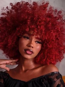 $22 GKtineke Afro Wig, Burgundy, 14 In, 70s Curly Afro Wigs for Black Women