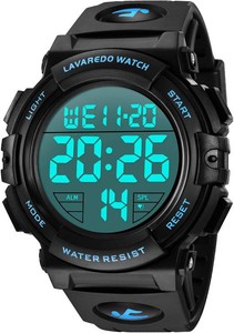 L LAVAREDO Mens Digital Watch Sports Military Watches Waterproof Outdoor Chronograph Wrist Watches for Men with LED Back LighAlarmDate