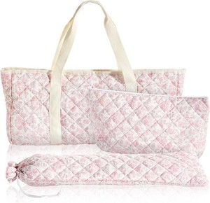 $31 3 Pcs Empty Mahjong Bag Set Thickened Floral Quilted Bags Set with Mahjong Carrying Tiles Bag Racks and Card Pusher Drawstring Bags Mah Jong Accessories and Gifts for Women(Pink)