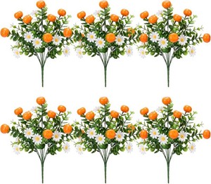 $26 Tigeen 6 Pack Orange for Decoration Fake Orange Branches Yellow