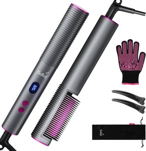 $20 Hair Straightener Brush, Dual Voltage Portable Travel Hot Comb