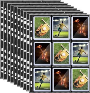 Toploader Binder Pages 9-Pocket, 20 Pack Trading Card Storage Pages for 3 x 4 Toploaders  Holds 360 Cards Total