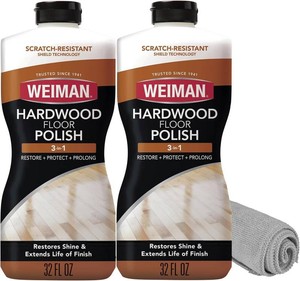 $35 Weiman Wood Floor Polish and Restorer 32 Oz 3PC Bundle - High-Traffic Hardwood Floor, Natural Shine, Removes Scratches, Leaves Protective Layer