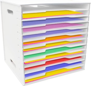 $40 12 Tier Scrapbook Paper Organizer,13x13 Scrapbook Paper Organizer Storage