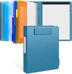 $33 JoyCat 3 Ring Binder Clipboard with Storage, 5 Folders, Dark Blue