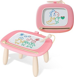 $27 Kikidex Magnetic Drawing Board, Toddler Girl Toys for 1-3 Year Old, Doodle Board Pad Learning and Educational Toys for 1 2 3 Year Old Kids Birthday Gift (Soft Pink)