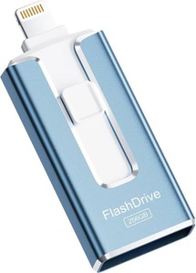 $25 MFi Certified3 in 1 Type-C USB Memory Stick Thumb Drive for Photos Videos Storage (Sky Blue)