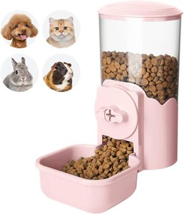 $26 Vannon Small Animal Feeder, Hanging Food Dispenser for Cage, Pink