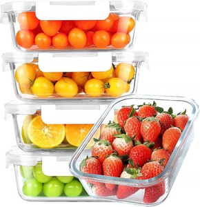 $30 KOMUEE 30 oz 5 Pack Glass Meal Prep Containers with Lids, White
