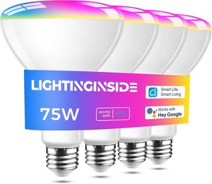 $38 Lightinginside Smart Light Bulbs 1100LM, BR30 RGBCW Color Changing, 4PCS