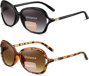 $20 Bifocal Reading Sunglasses for Women,2 Pack Butterfly Reader Sunglass
