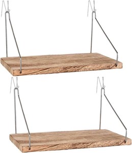 Fabric Wall Cubicle Shelf with Hooks for Work Decor, 11.8 Wooden Cubicle Organizer Storage Shelf with Hangers Cubicle Accessories for Women Men Desk, 2 Pack