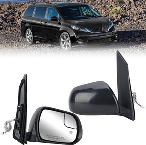 $65 Passenger Side Mirror Compatible with Toyota Sienna 2015-2020 Heated with Blind Spot Glass Power Glass Manual Folding Right Door Mirrors Black (6H5P)