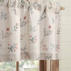 Kitchen Valances for Windows, Farmhouse Floral 52x18 Inch, 1 Panel
