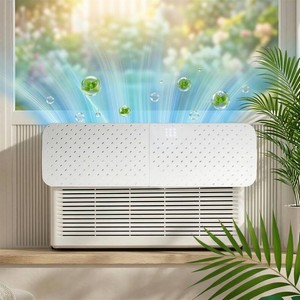 $25 AirFlow Pro Cool & Pure Window Air Conditioner Deflector with Negative Ion Purifier, Adjustable AC Vent Deflector for Mini Split & Window Units, Universal ABS Air Vent Deflector to Prevent Direct Blow
