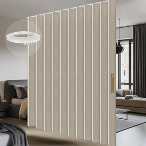 $83 Room Divider Curtain Sets with Flexible Ceiling Track, Privacy Soundproof Curtain for Bedroom Office Patio Sliding Door(Cream White, W100 x L96, 1 Pack)