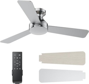 $54 42 Inch Ceiling Fans with Lights And Remote, 3CCTFlush Moun6 SpeedNickel