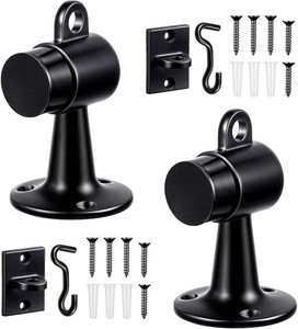 $30 Yaocom 2 Pack Floor Mounted Door Stops, 3.5 Inch, Black