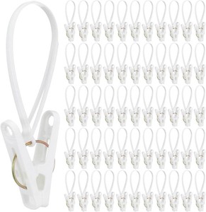120 Pack Multi-Purpose Laundry Hooks Hanging Clips Bulk with Plastic Rope Hanger Clips for Baby Clothes Closet Organizer for Pants Hat Sock Boot Bra Towel Bathroom Wardrobe Kitchen