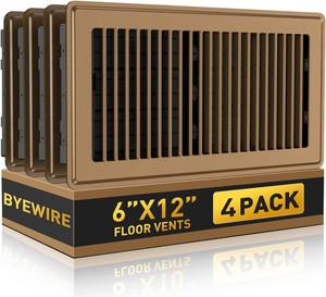 $43 Floor Register Fits 6x12 or 12x6 Duct Opening, 4 Pack Brown Floor Vents